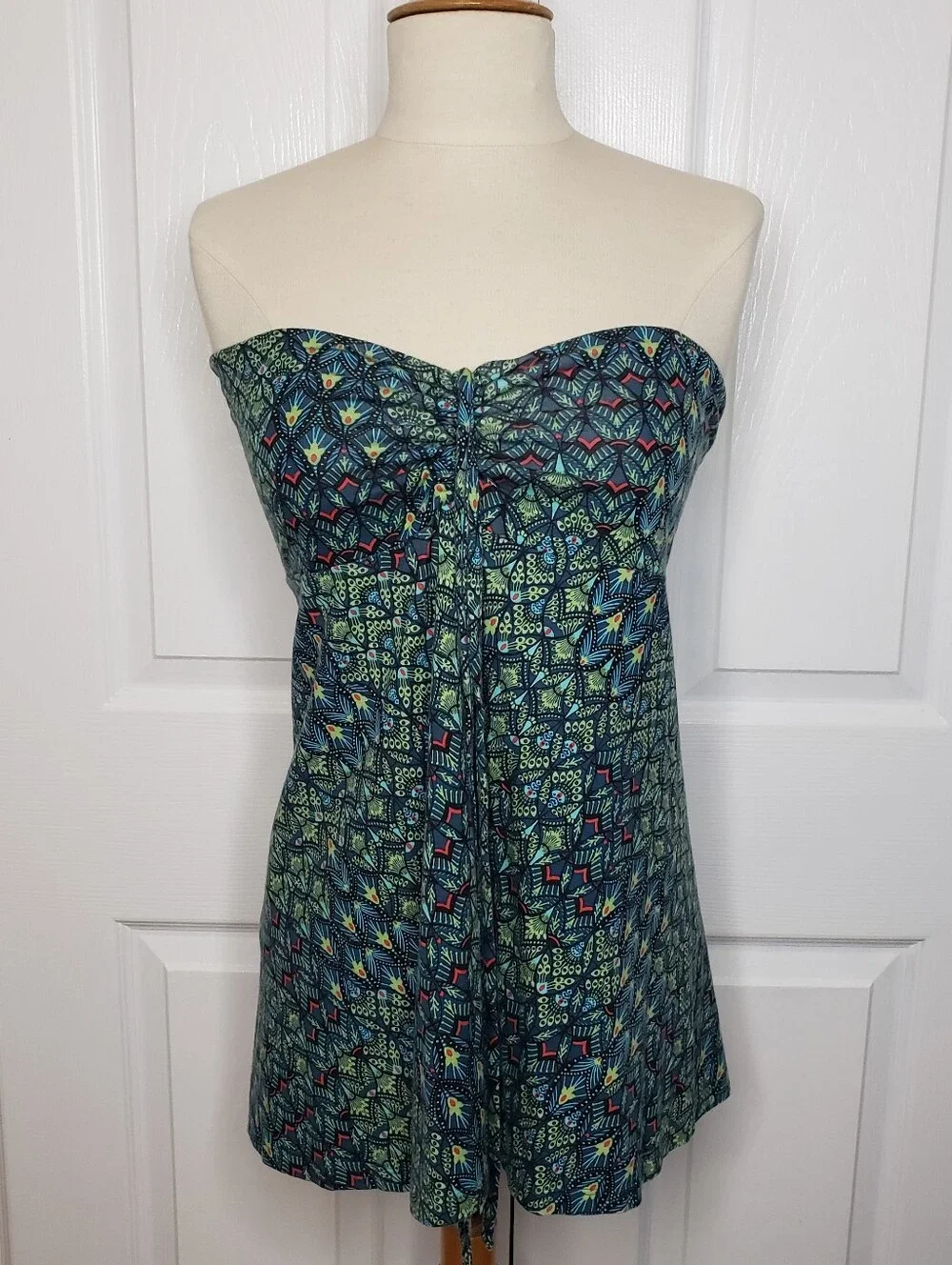 Patagonia Convertable Lithia Skirt in Teal & Navy Peacock Organic Cotton Boho S